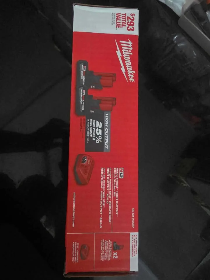 Milwaukee m12 xc 5.0 high output kit. (2 batteries plus charger) image indicator(3)