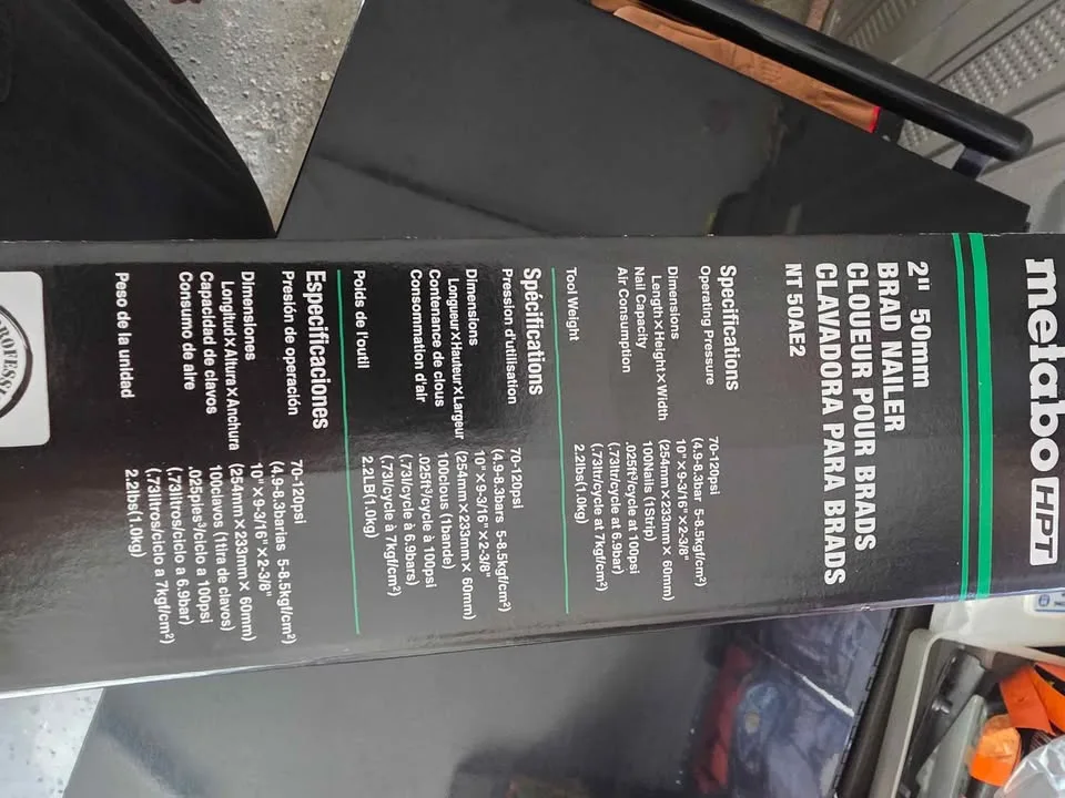 METABO HPT BRAD NAILER. 2" PNEUMATIC image indicator(3)