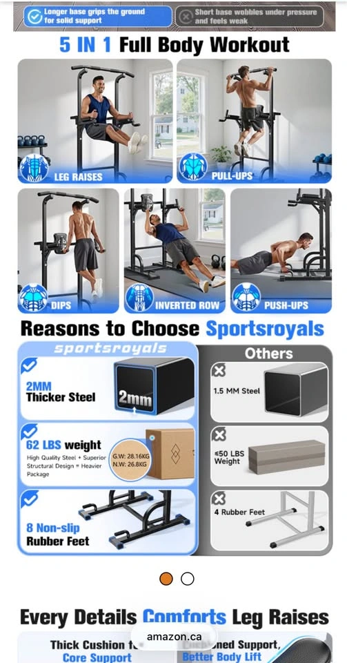 Sportsroyals Power Tower Dip Station Pull Up Bar - photo 2