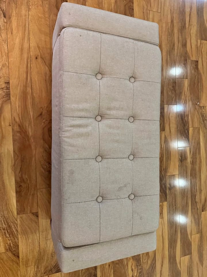 HOMCOM beige tufted storage ottoman bench