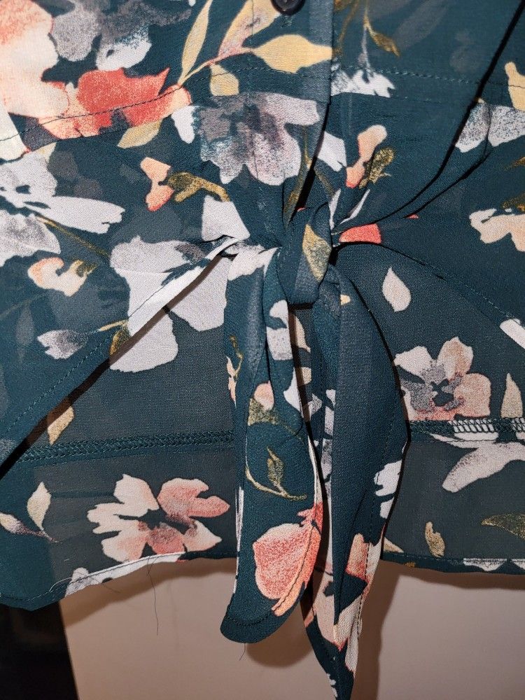 Adrianna Papell Multicolor Chiffon Blouse - Size S - photo 2