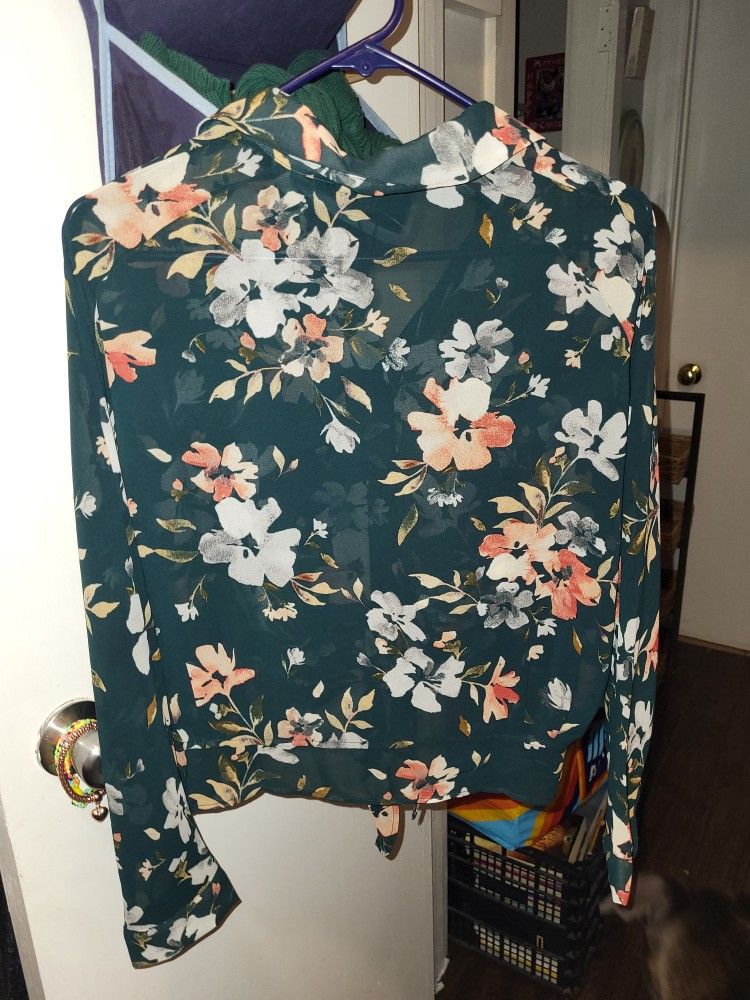 Adrianna Papell Multicolor Chiffon Blouse - Size S - photo 4