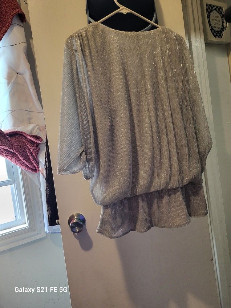 Silver Metallic Blouse - photo 2