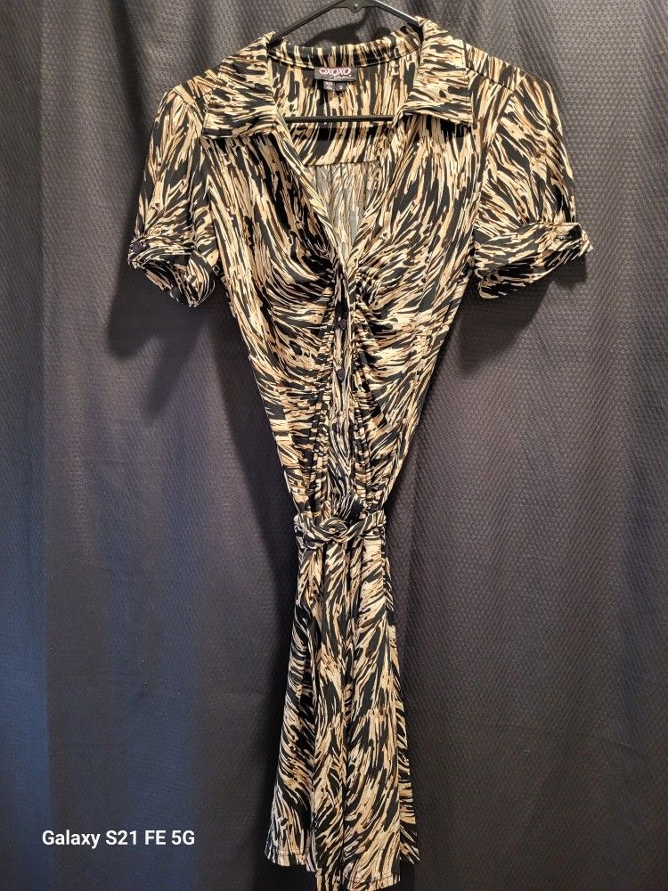 Brown/Black Printed Dress - photo 2