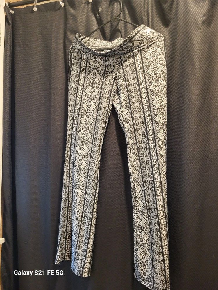 Black & White Palazoo Patterned Stretch Pants - photo 2