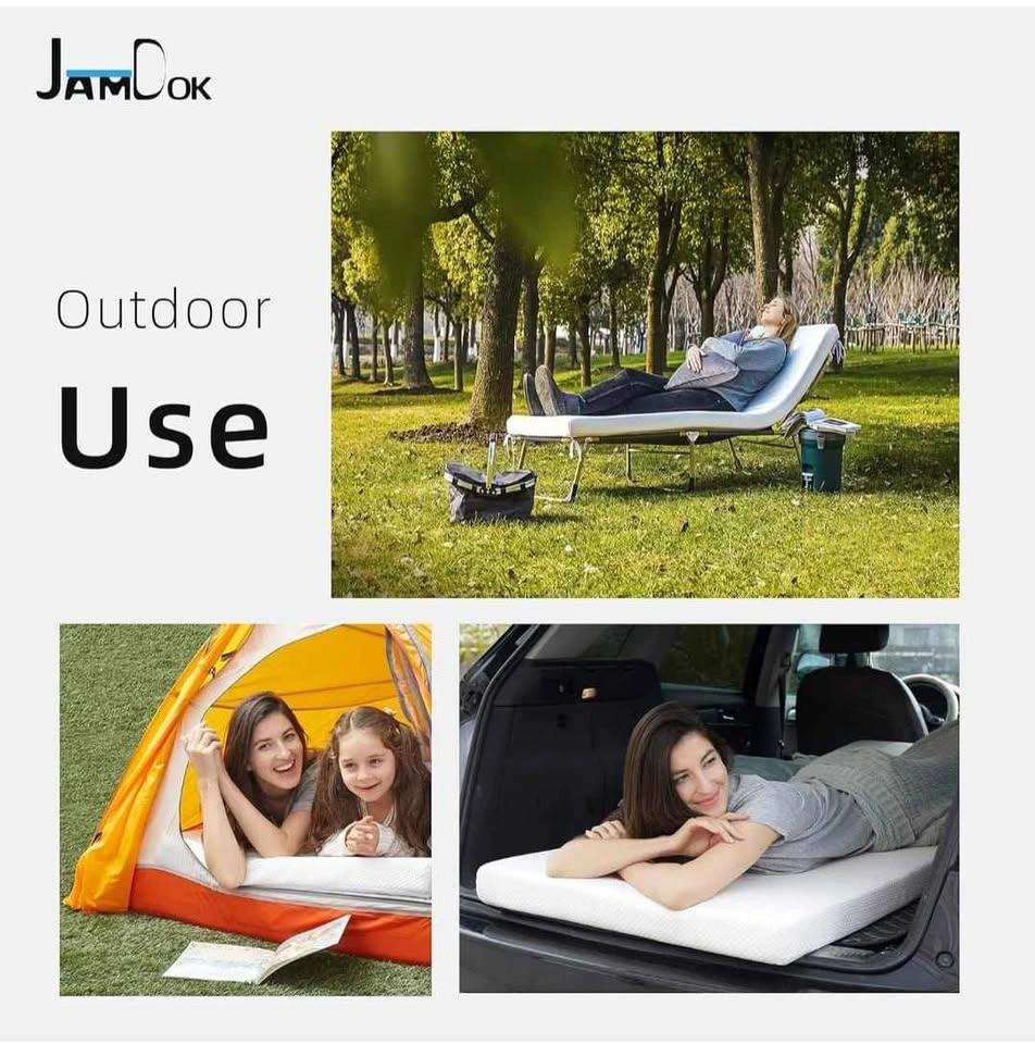 Cot Mattress Topper, Portable Memory Foam Sleep Mat, Roll Up Cam - photo 2
