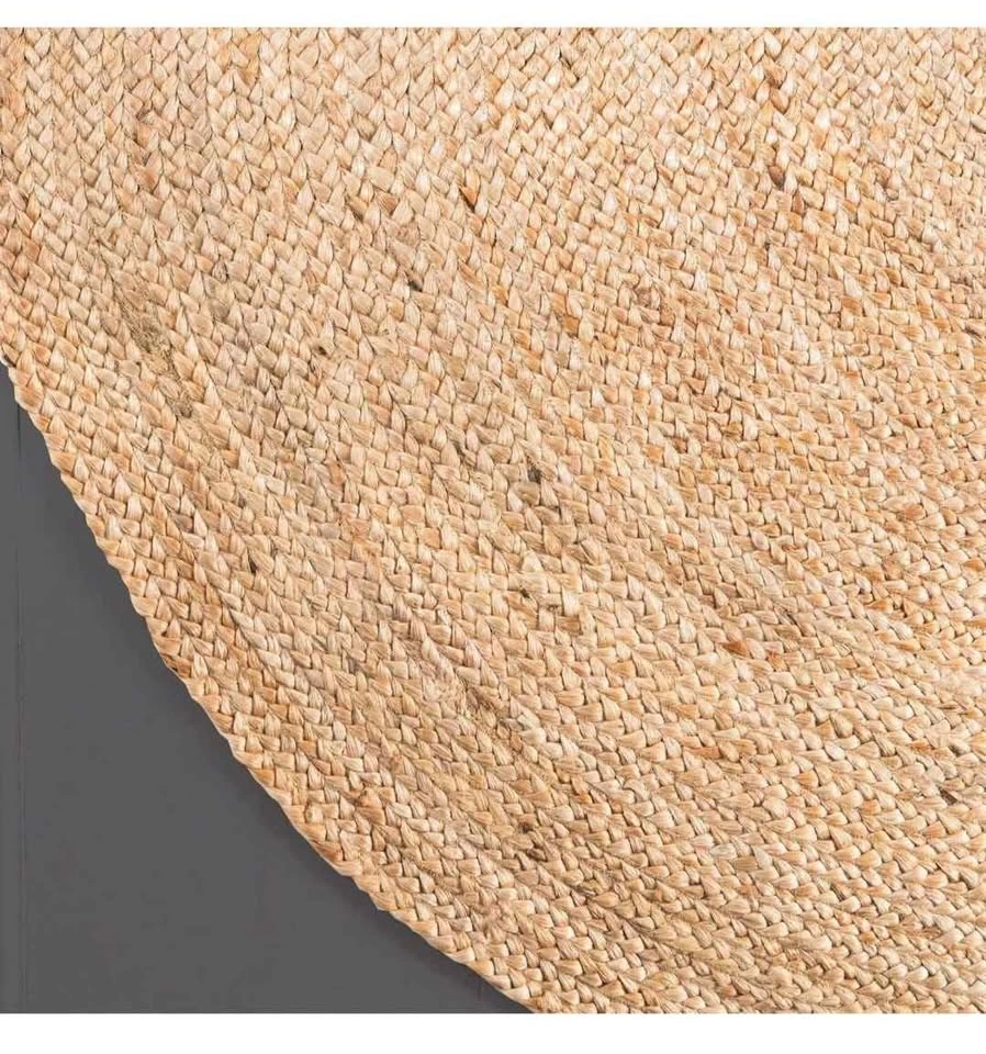 Jute Area Rug 10ft Round Boho Handwoven Rustic Vintage - photo 3