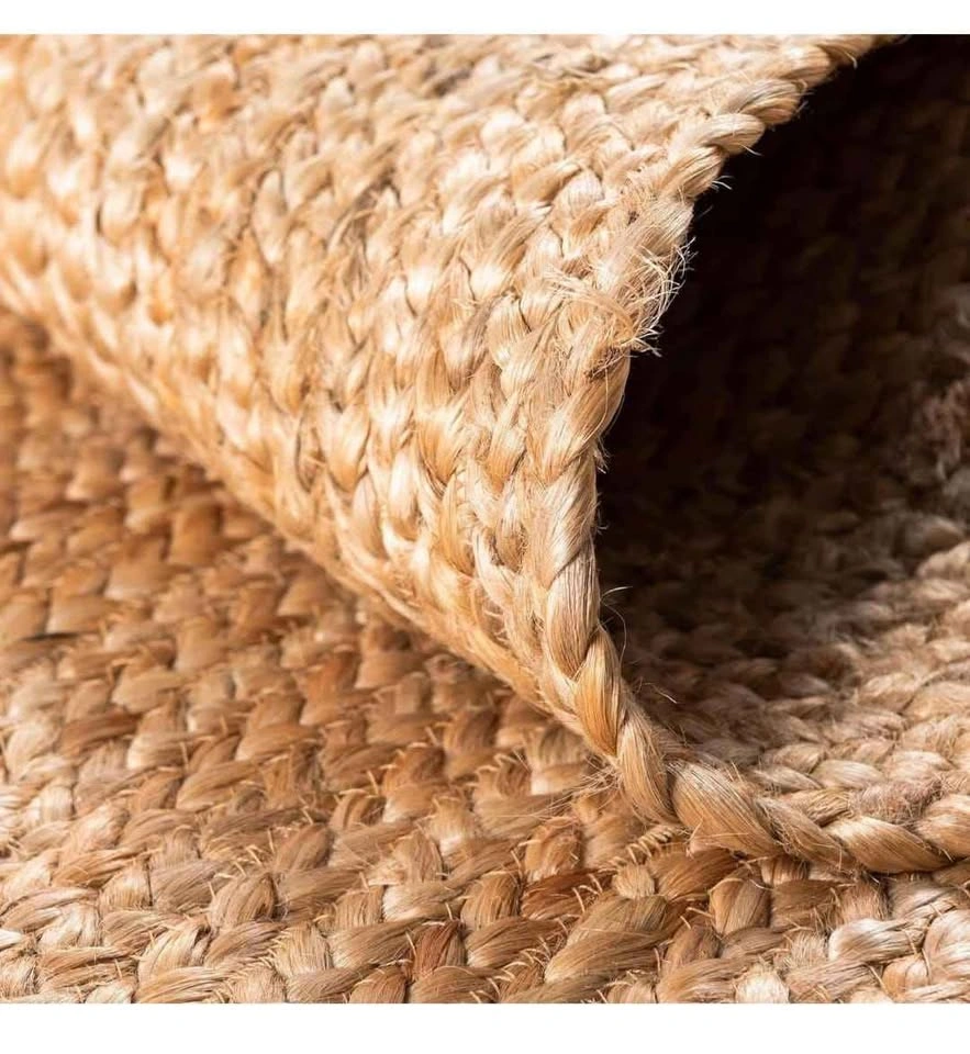 Jute Area Rug 10ft Round Boho Handwoven Rustic Vintage - photo 4