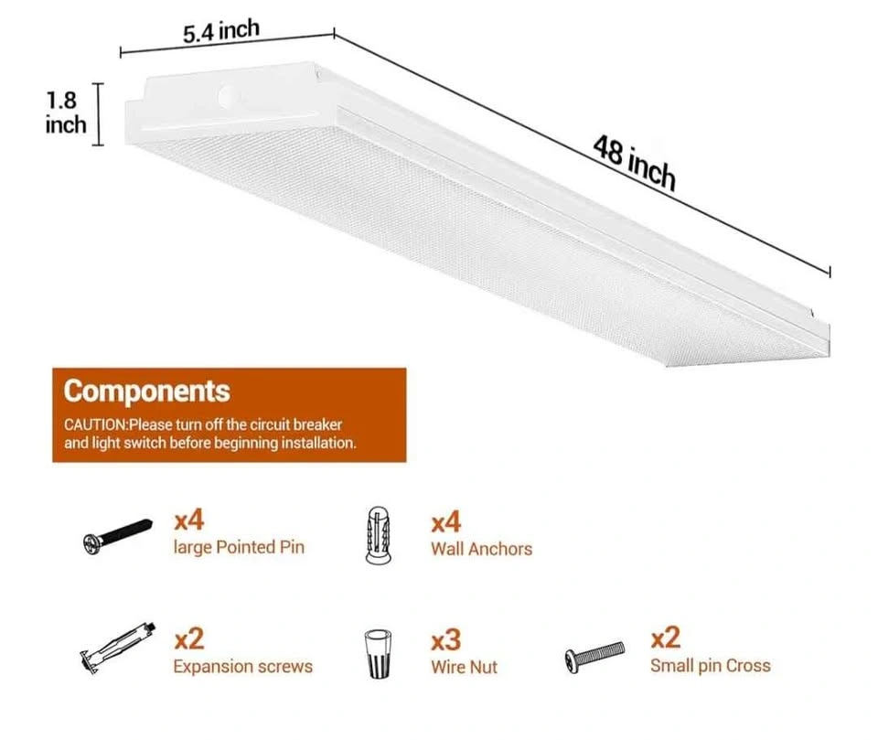 4FT Dimmable LED Wraparound Light Fixture - 4 Pack - photo 2