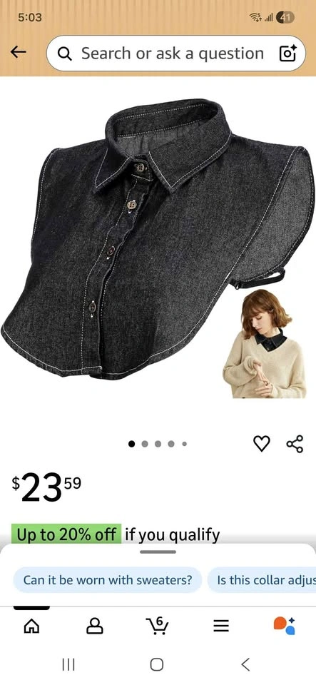 Denim detachable collar