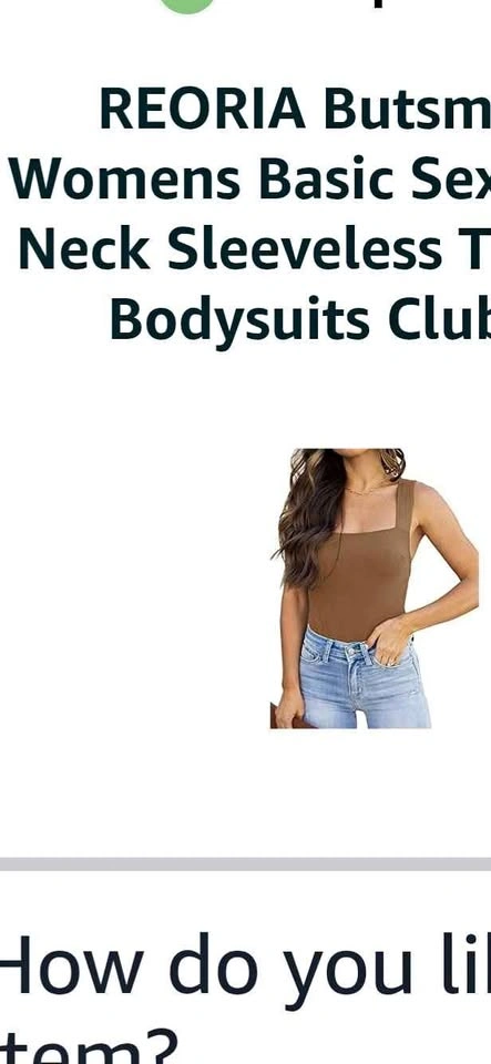 REORIA Womens Basic Square Neck Sleeveless Bodysuit