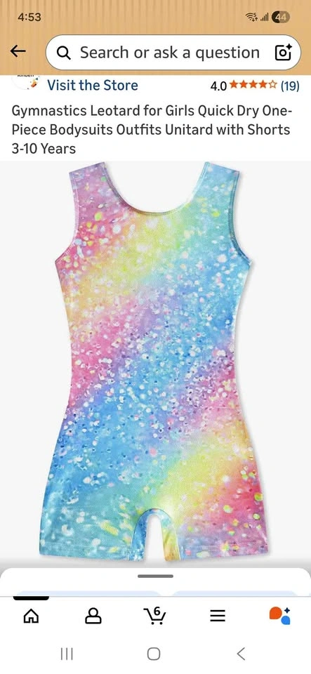 Gymnastics Leotard Quick Dry Unitard with Shorts 3-10 Years