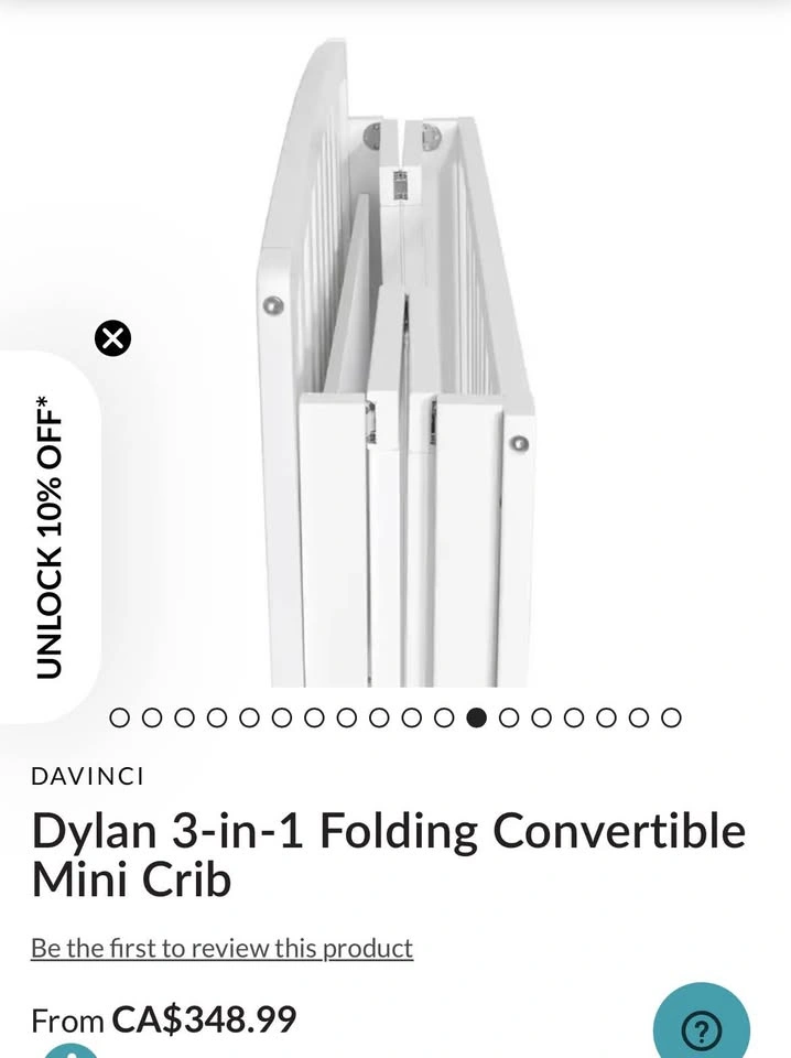 DAVINCI Dylan 3-in-1 Folding Convertible Mini Crib with mattress - photo 4