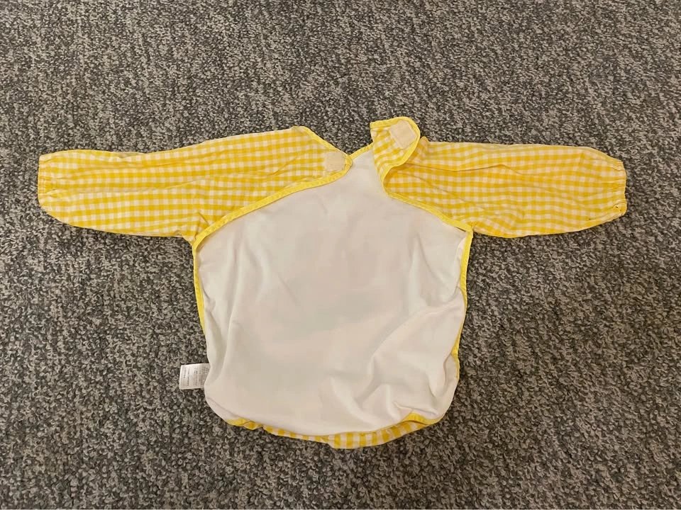 Anpanman Long Sleeve Baby Bib Yellow Gingham - photo 2