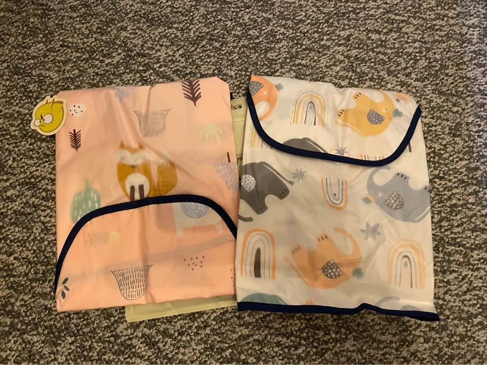Baby Feeding Smocks Bibs 2-Pack Elephants Foxes - photo 2