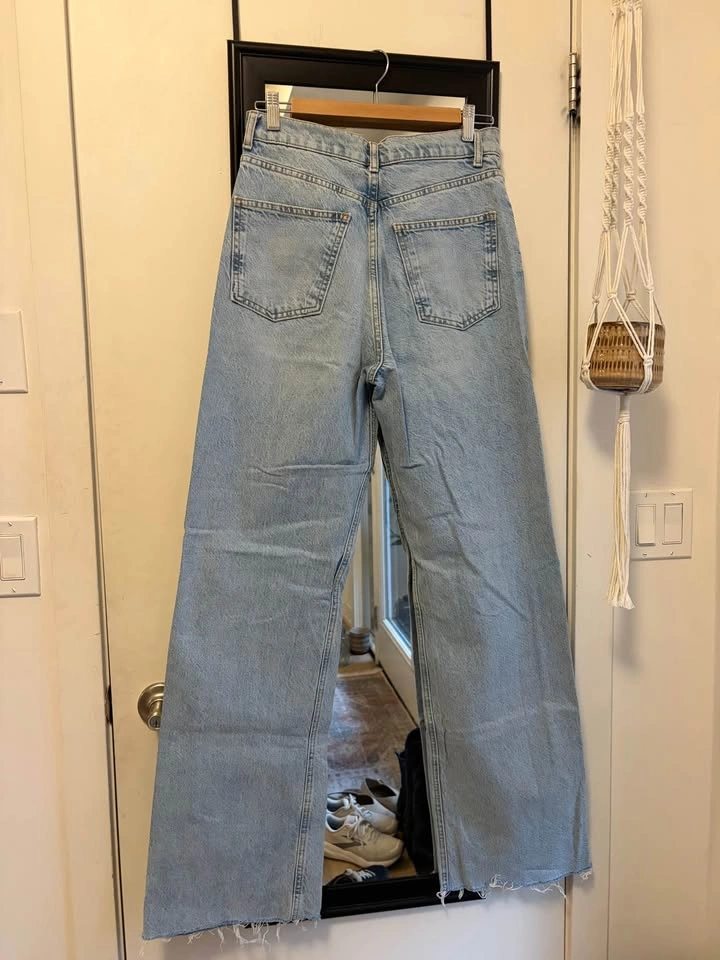90's Zara Full Length Light Wash Wide Leg Jeans US6 - photo 2