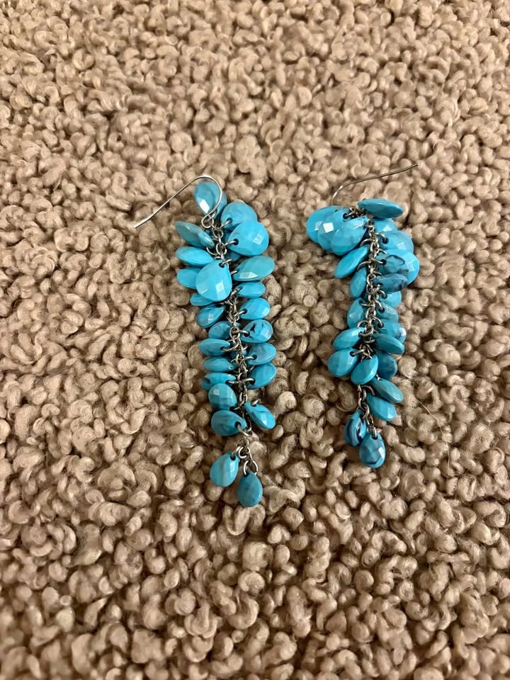 Turquoise Beaded Dangle Earrings