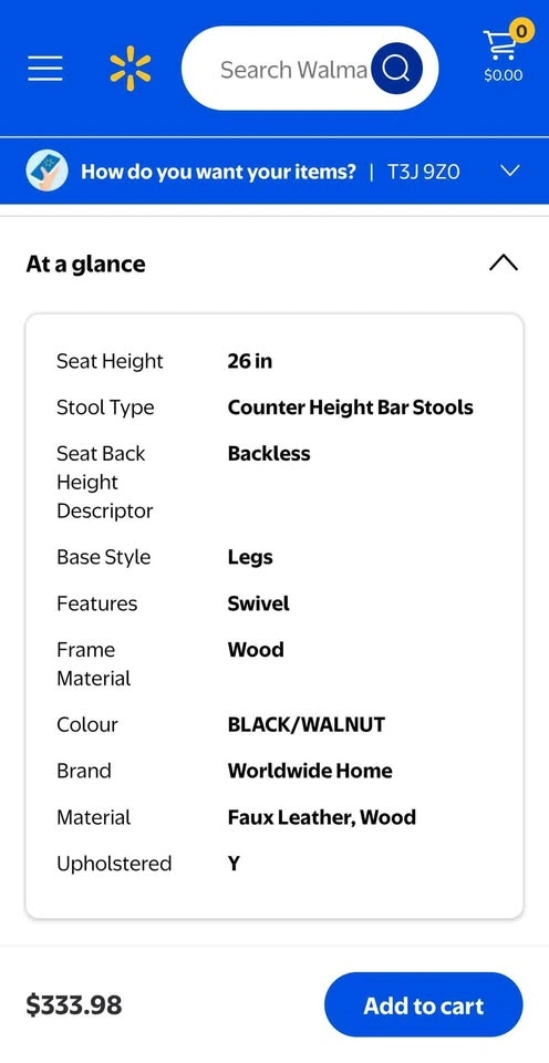 Walnut and faux leather swivel bar stool - photo 5