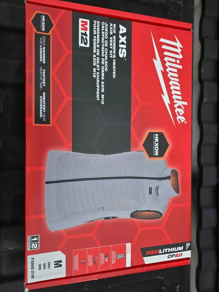 Milwaukee Womens medium M12 Cordless Axis grey Heated Vest Kit image indicator(6)
