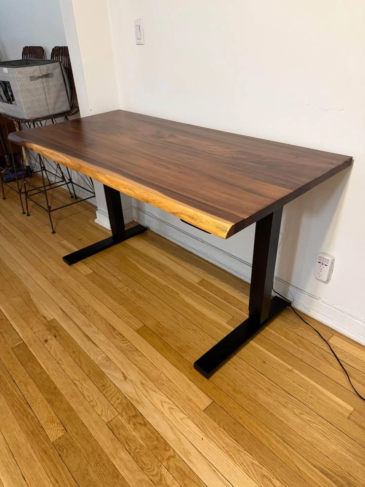 58x28” Gorgeous Live Edge Solid Walnut Standing Desk