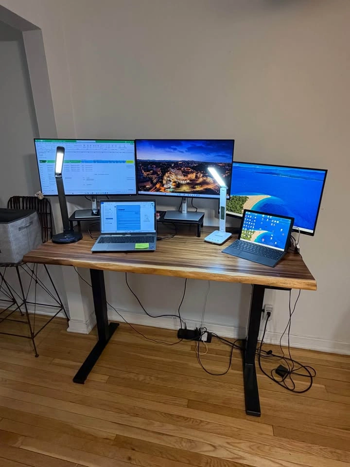 58x28” Gorgeous Live Edge Solid Walnut Standing Desk - photo 4