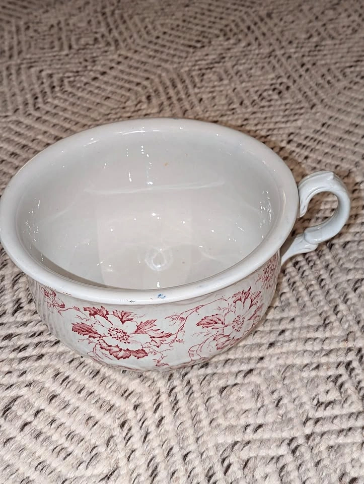 antique porcelain chamber pot with handle