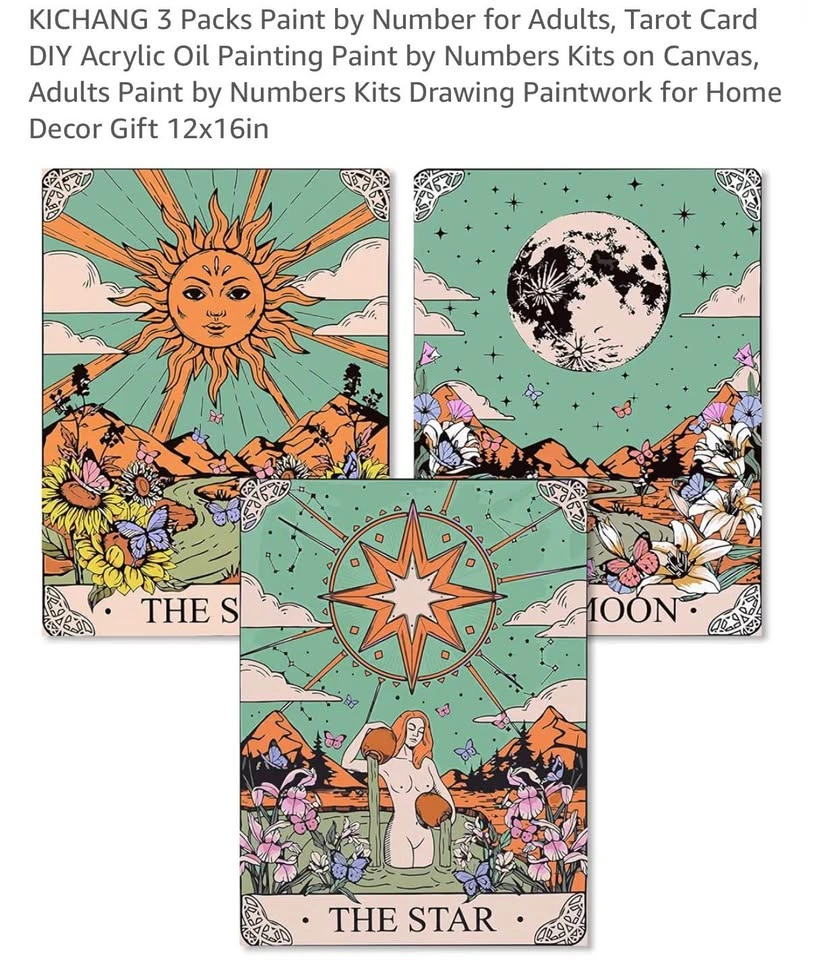 KICHANG Tarot Card Paint by Number Kits - The Star & The Sun - photo 2