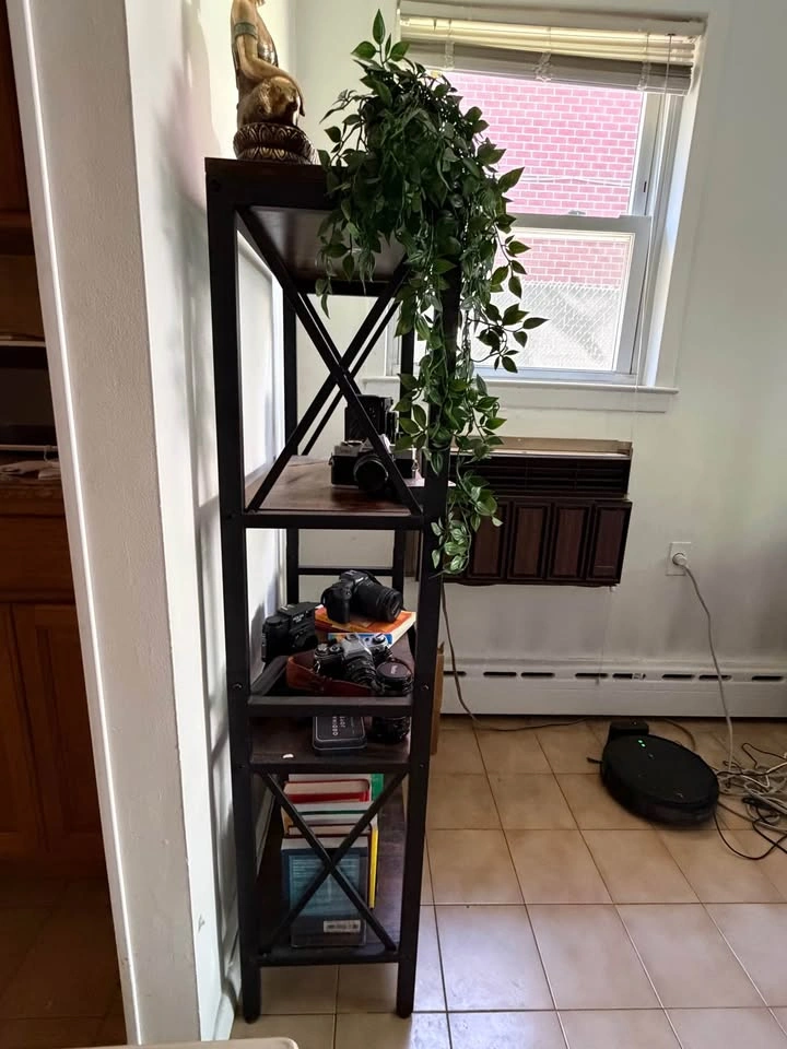 4-Tier Bookshelf with Metal Frame - photo 3