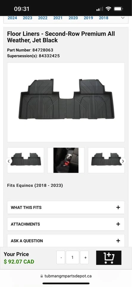 Chevy Equinox Floor Mats - Set of 4 - photo 4