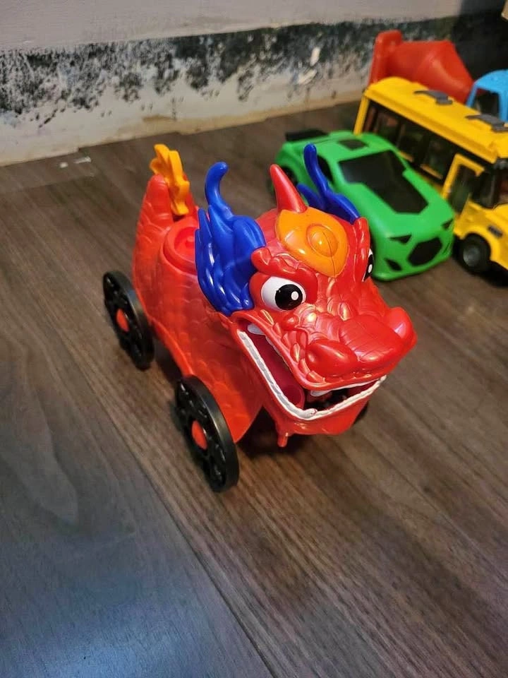 Red Dragon Toy Car with Minion