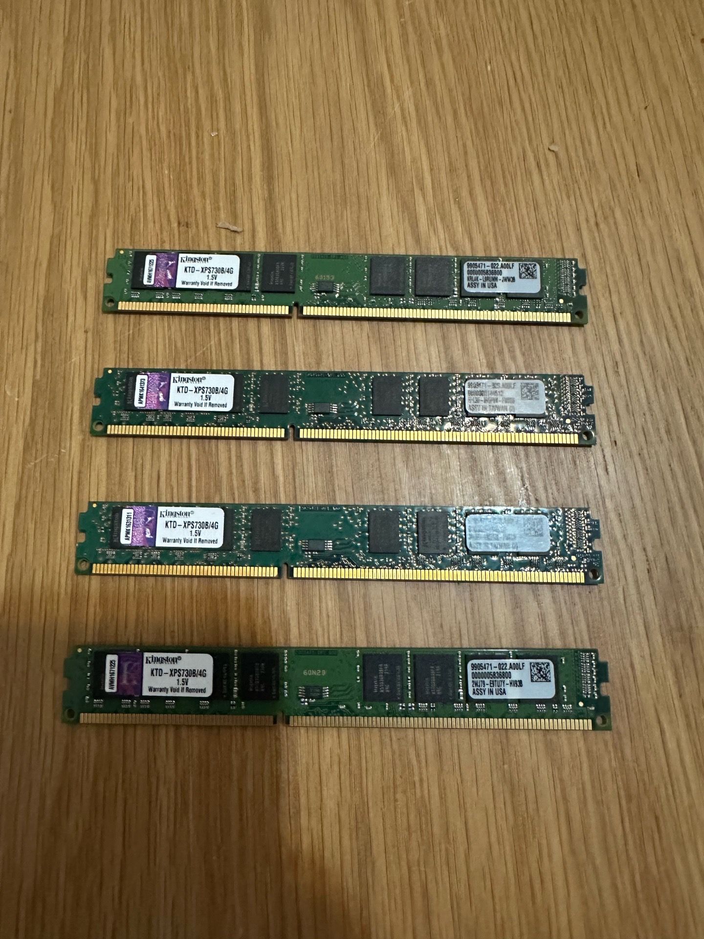 Kingston RAM 4GB Sticks (4 Pack) NOT FREE SHOOT OFFERS