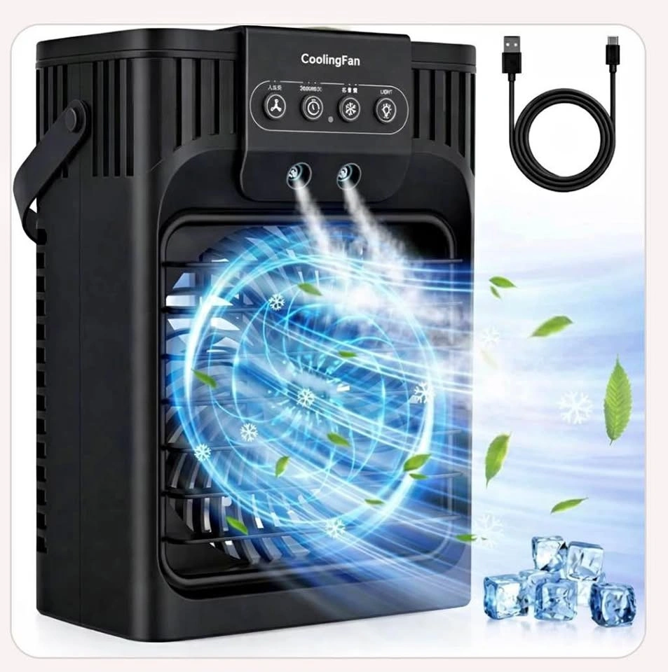 Portable Air Cooler Fan, 3 Speeds, 1200ml, White