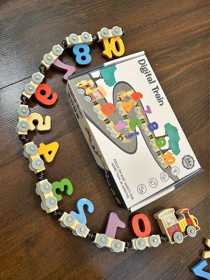Wooden Magnetic Number Train Set – Educational Counting Toy