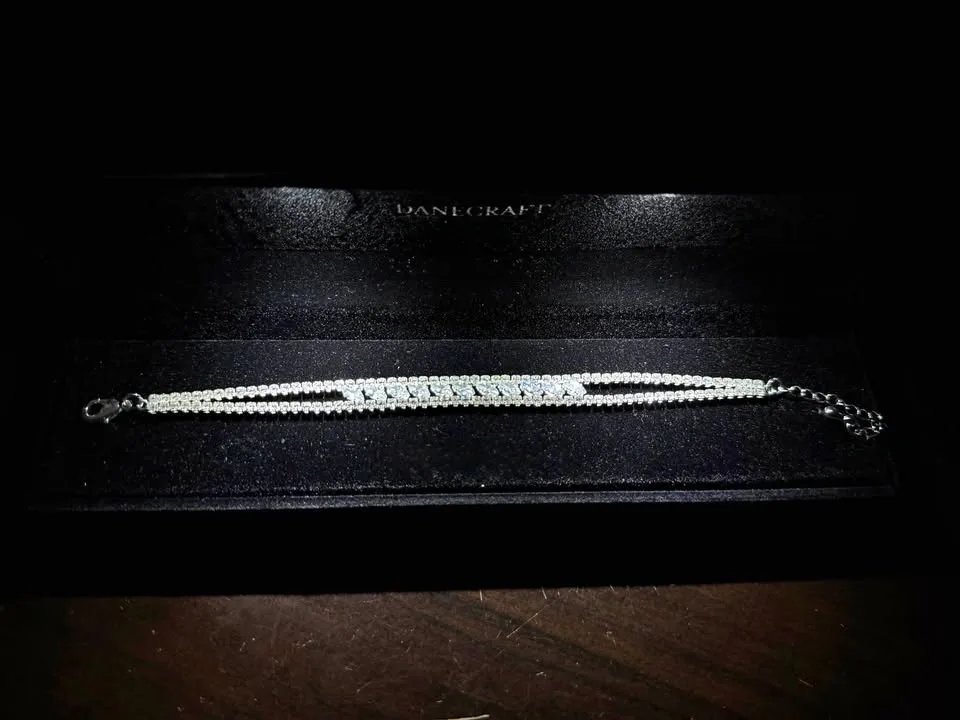 Double Row Tennis Bracelet with Stunning Centre accent