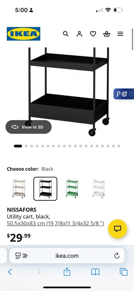 Ikea NISSAFORS trolley, Utility cart, black - photo 2