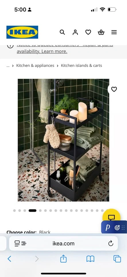 Ikea NISSAFORS trolley, Utility cart, black - photo 4
