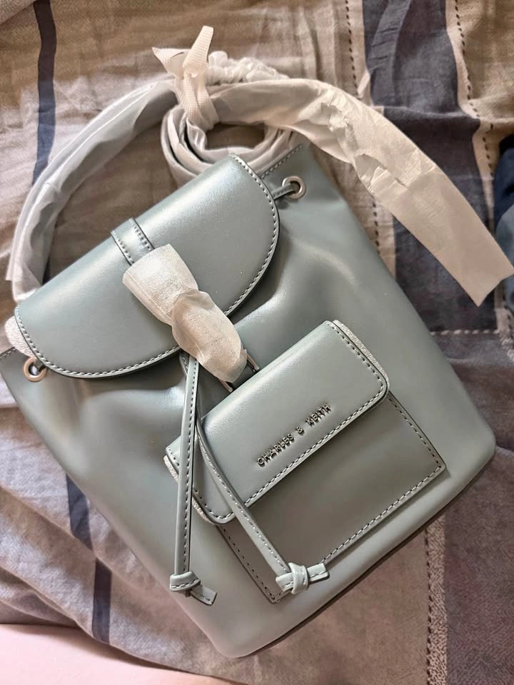 Charles & Keith Mini Backpack – Elegant Light Blue