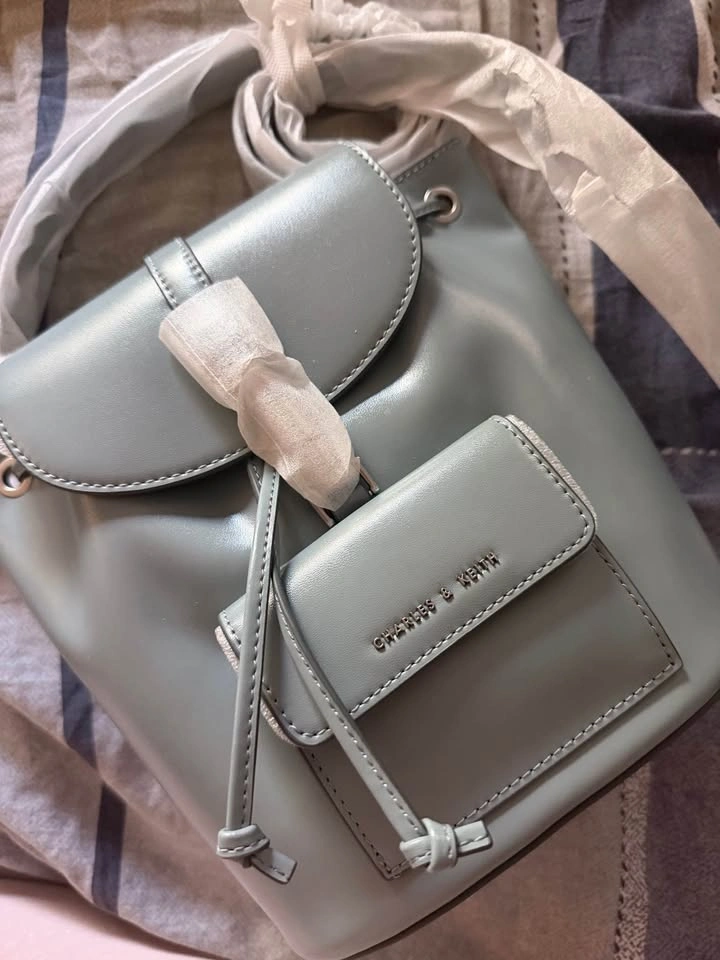 Charles & Keith Mini Backpack – Elegant Light Blue - photo 2