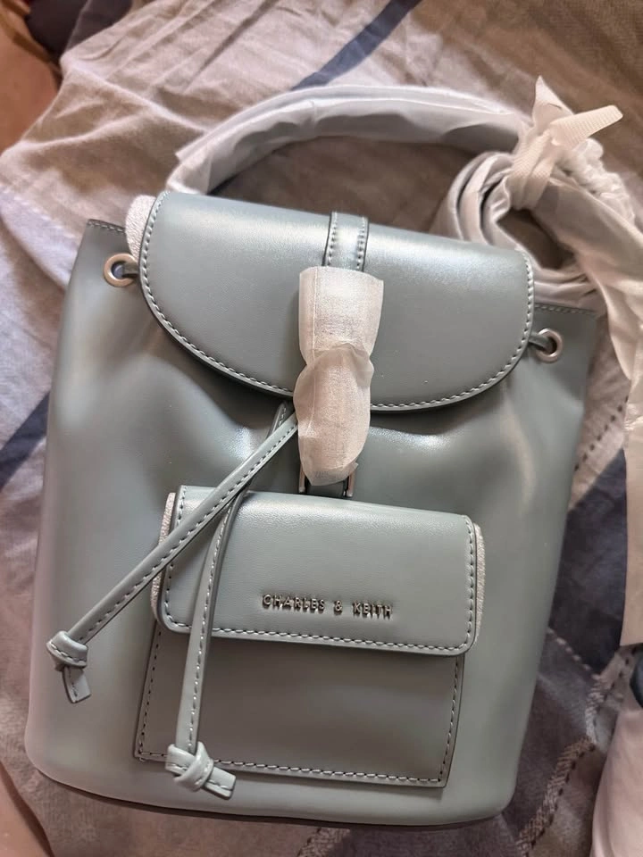 Charles & Keith Mini Backpack – Elegant Light Blue - photo 3