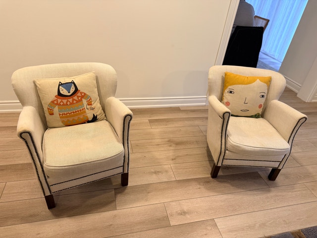 Arm Chairs with pillows