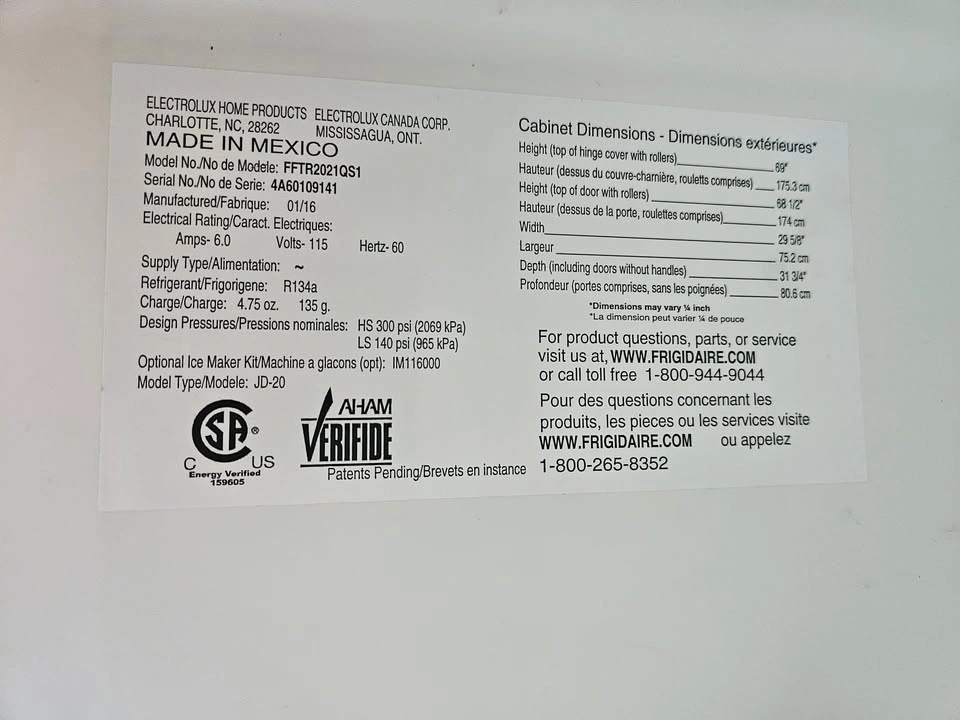 Stainless Steel 30" Frigidaire Fridge - photo 3