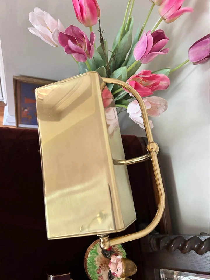 Vintage Brass Desk Lamp - Banker's Lamp / Piano Light - photo 5