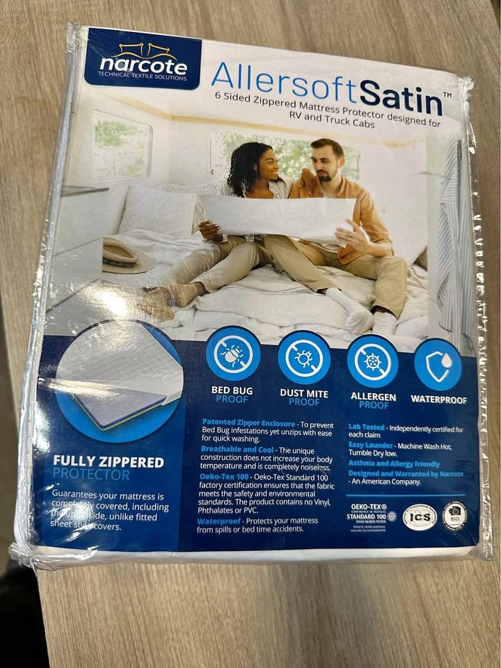 Narcote Allersoft Satin Mattress Protector 72x75 RV