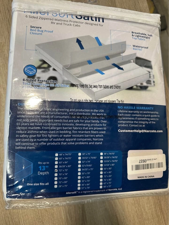 Narcote Allersoft Satin Mattress Protector 72x75 RV - photo 2
