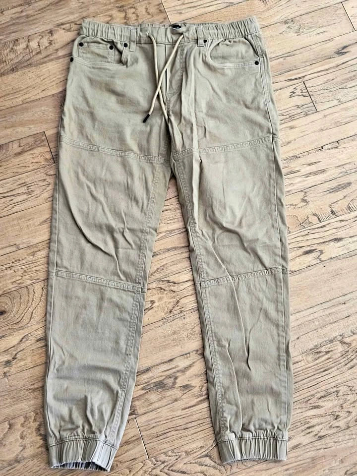Khaki joggers style pants
