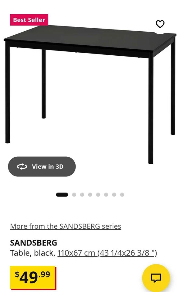 Black IKEA Dining Table - photo 3