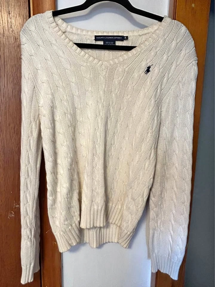 Ralph Lauren Sport Cable Knit Sweater XL Grey