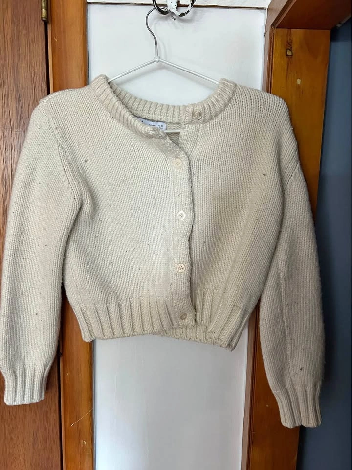 Zara Cropped Cardigan (Wool Blend) - Size Large