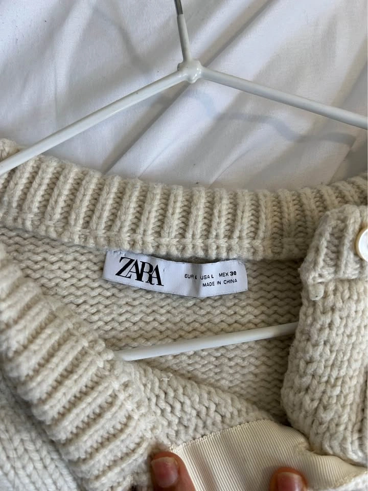 Zara Cropped Cardigan (Wool Blend) - Size Large - photo 3