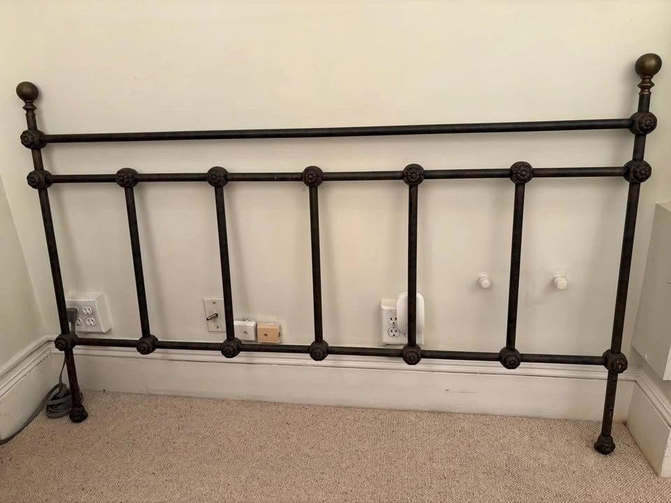 Antique Cast Iron Head and Foot Board for Queen Bed